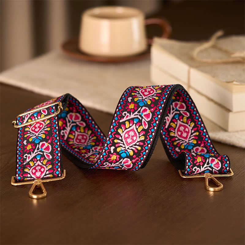 Bohemian Flower Geometric Stripes Embroidery Adjustable Handbags Crossbody Shoulder Bag Purse Straps Replacement - Image 14