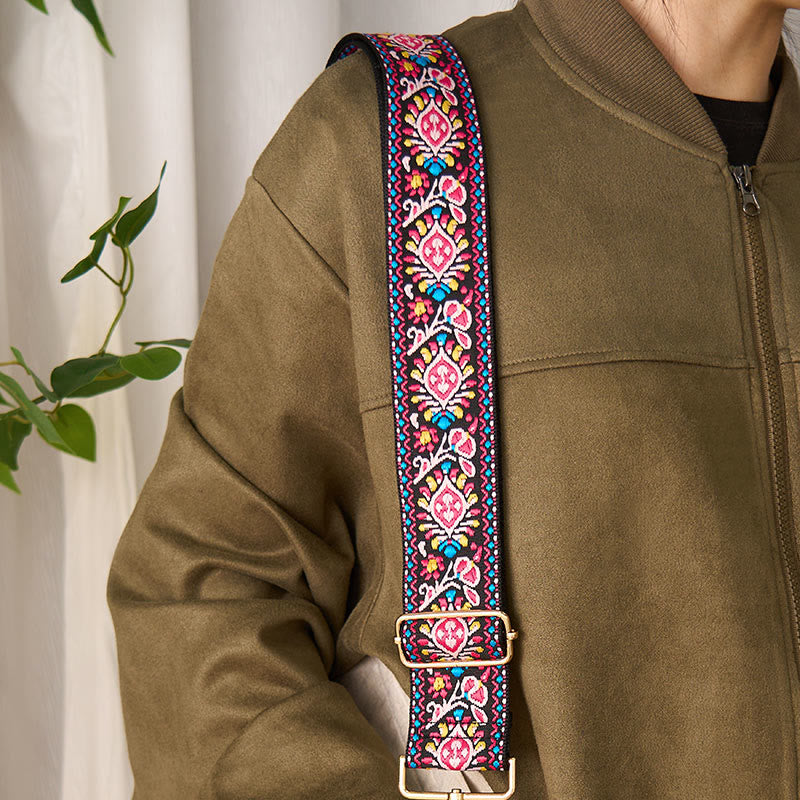 Bohemian Flower Geometric Stripes Embroidery Adjustable Handbags Crossbody Shoulder Bag Purse Straps Replacement - Image 16
