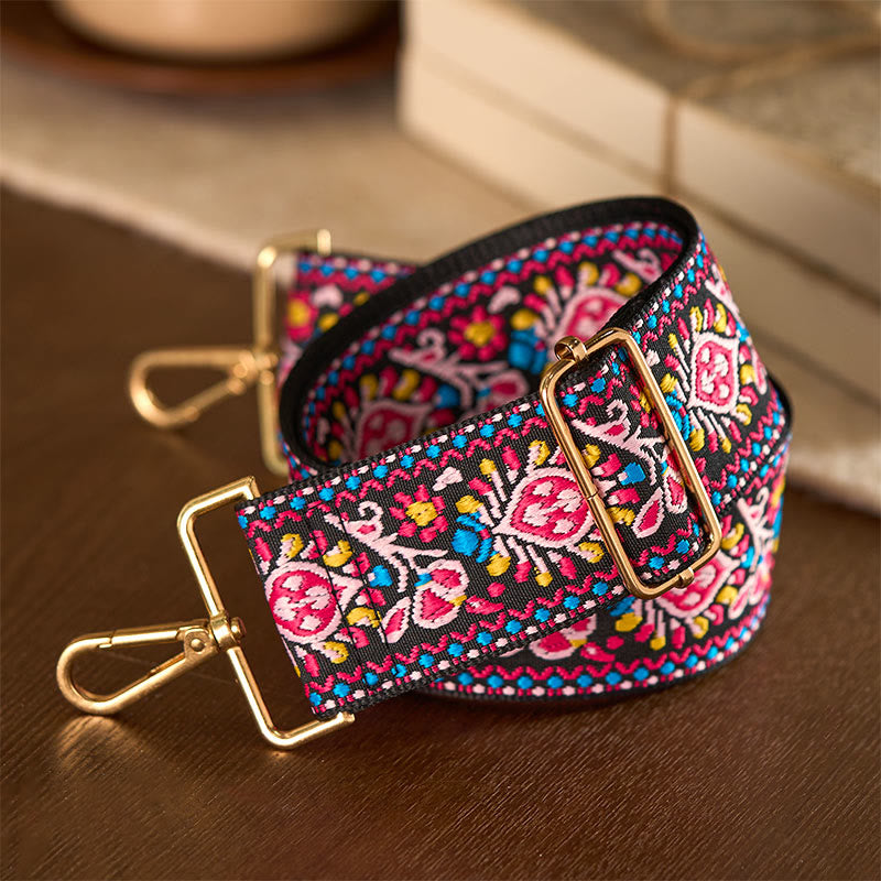Bohemian Flower Geometric Stripes Embroidery Adjustable Handbags Crossbody Shoulder Bag Purse Straps Replacement - Image 15