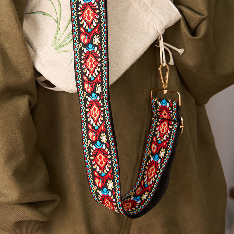 Bohemian Flower Geometric Stripes Embroidery Adjustable Handbags Crossbody Shoulder Bag Purse Straps Replacement - Image 25
