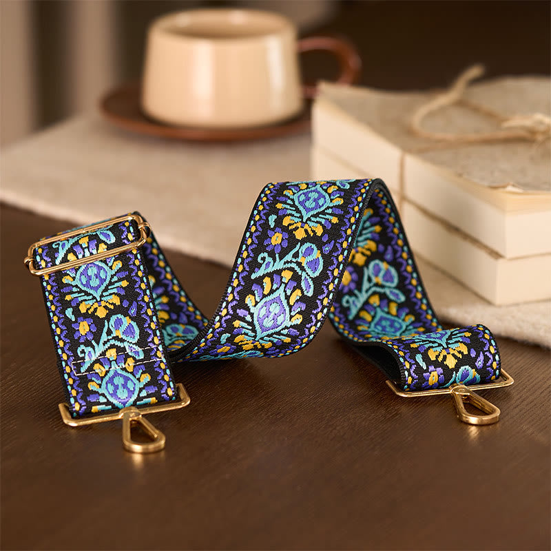 Bohemian Flower Geometric Stripes Embroidery Adjustable Handbags Crossbody Shoulder Bag Purse Straps Replacement - Image 6