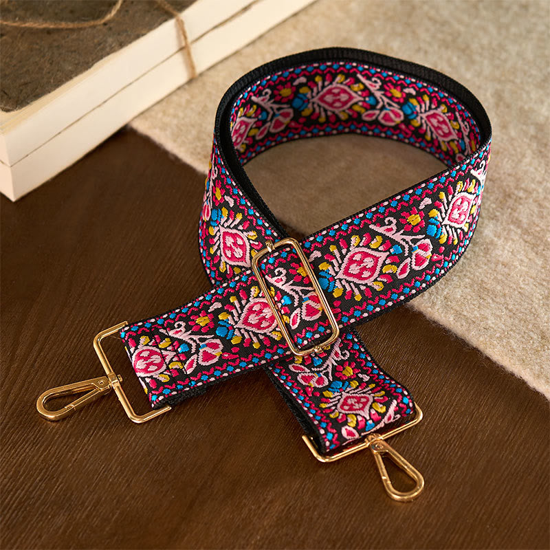 Bohemian Flower Geometric Stripes Embroidery Adjustable Handbags Crossbody Shoulder Bag Purse Straps Replacement - Image 11