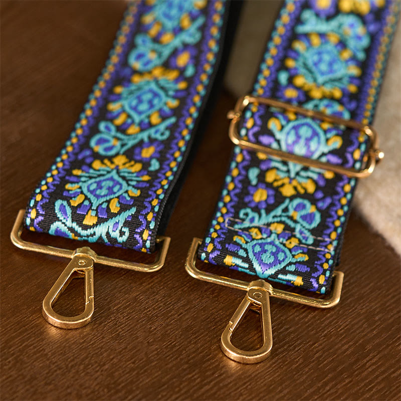Bohemian Flower Geometric Stripes Embroidery Adjustable Handbags Crossbody Shoulder Bag Purse Straps Replacement - Image 8