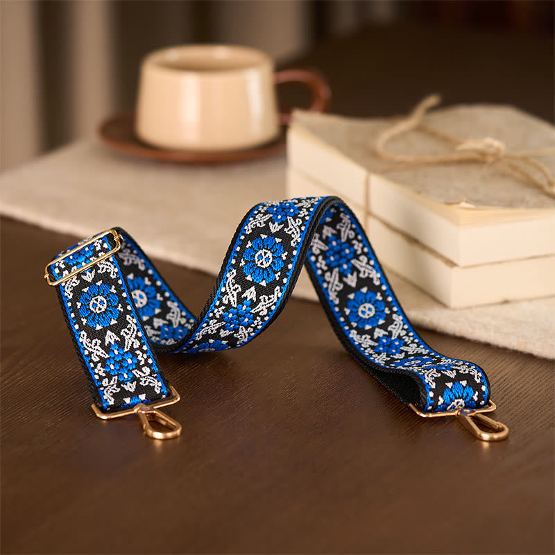 Bohemian Round Flower Geometric Embroidery Adjustable Handbags Crossbody Shoulder Bag Purse Straps Replacement - Image 13