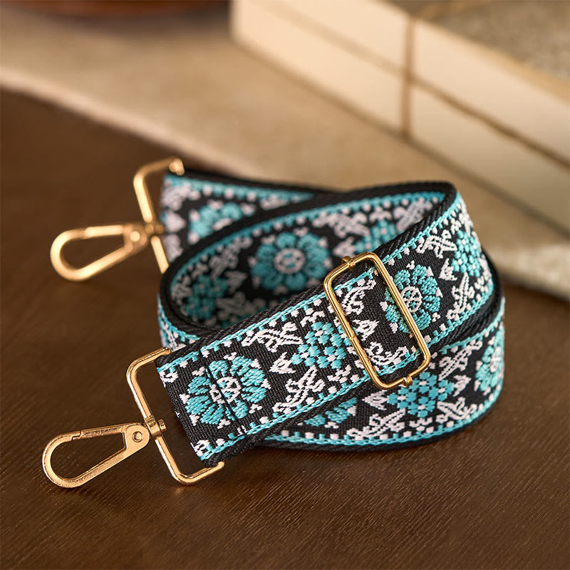 Bohemian Round Flower Geometric Embroidery Adjustable Handbags Crossbody Shoulder Bag Purse Straps Replacement - Image 4
