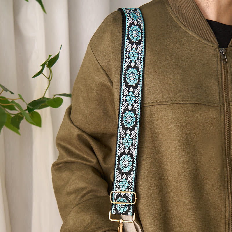 Bohemian Round Flower Geometric Embroidery Adjustable Handbags Crossbody Shoulder Bag Purse Straps Replacement - Image 6