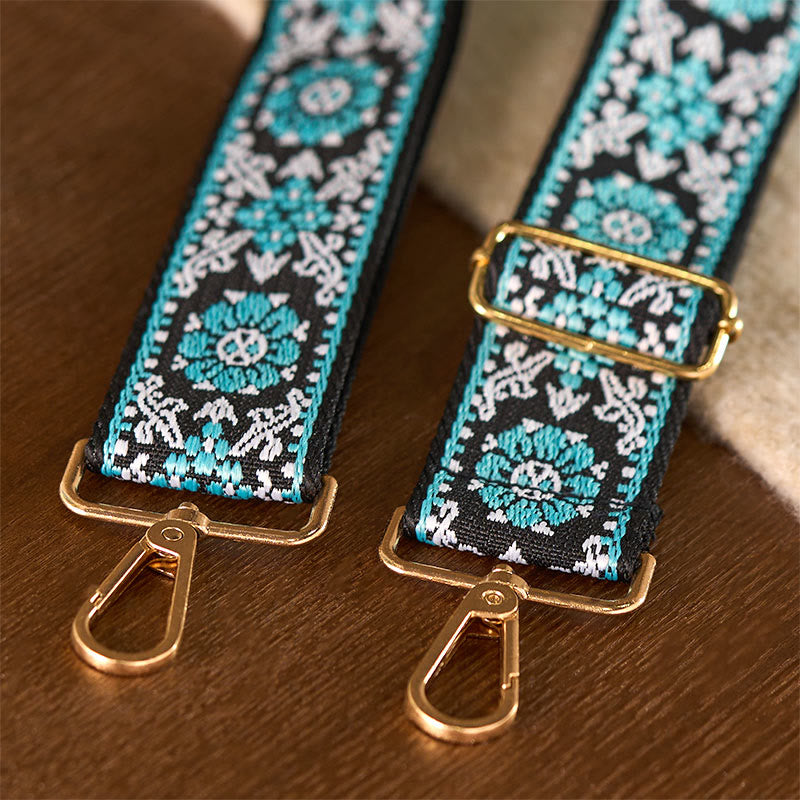 Bohemian Round Flower Geometric Embroidery Adjustable Handbags Crossbody Shoulder Bag Purse Straps Replacement - Image 8