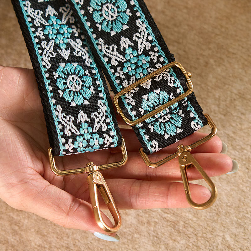 Bohemian Round Flower Geometric Embroidery Adjustable Handbags Crossbody Shoulder Bag Purse Straps Replacement - Image 9
