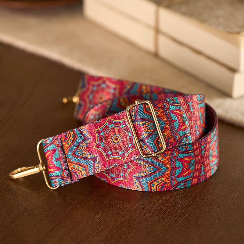 Bohemian Red Mandara Geometric Adjustable Handbags Crossbody Shoulder Bag Purse Straps Replacement - Image 5