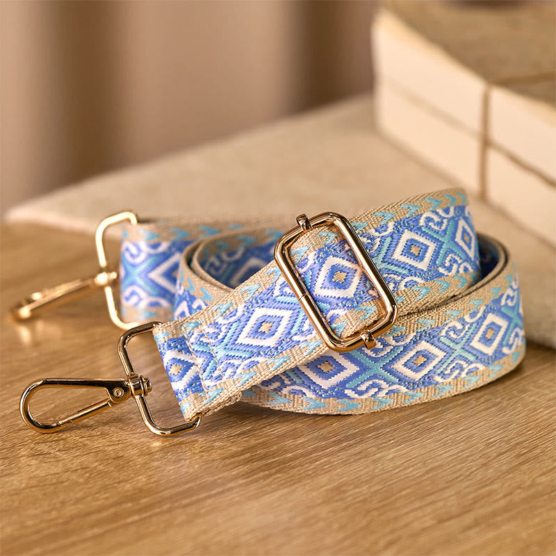 Boho Rhombus Quadrilateral Stripe Geometric Jacquard Adjustable Handbags Crossbody Shoulder Bag Straps Replacement - Image 4