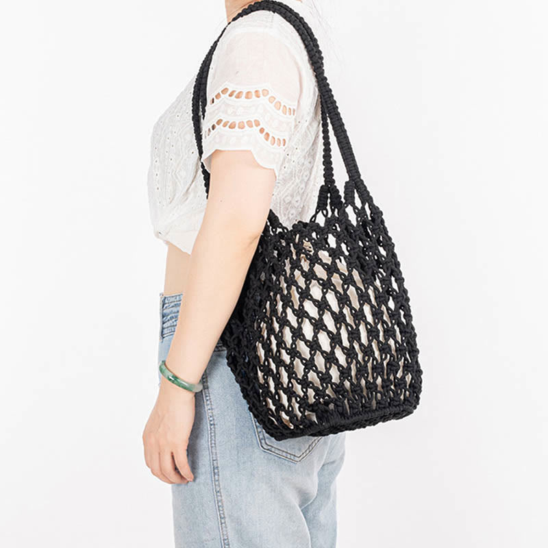 Hand-woven Cotton Thread Shoulder Bag Handbags - Image 15