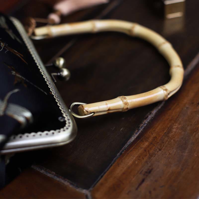 Dragonfly Crane Bamboo Leaves Plum Blossom Bamboo Handles Handbag - Image 6