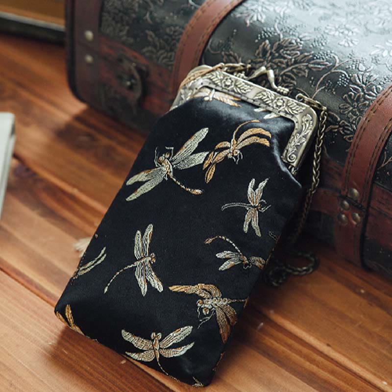 Small Dragonfly Metal Chain Crossbody Bag Shoulder Bag Cellphone Bag - Image 2
