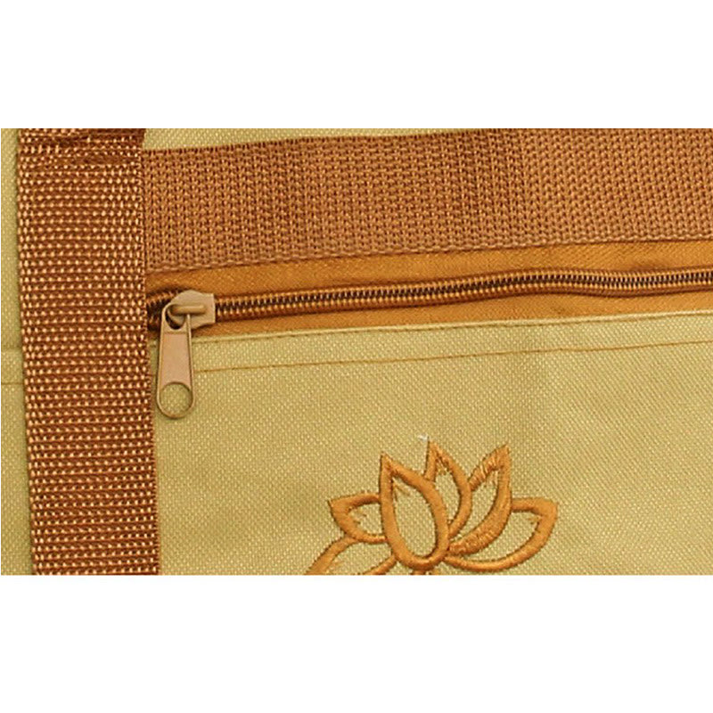 Spiritual Mind Practice Lotus Embroidery Pattern Canvas Shoulder Bag Tote Bag - Image 6