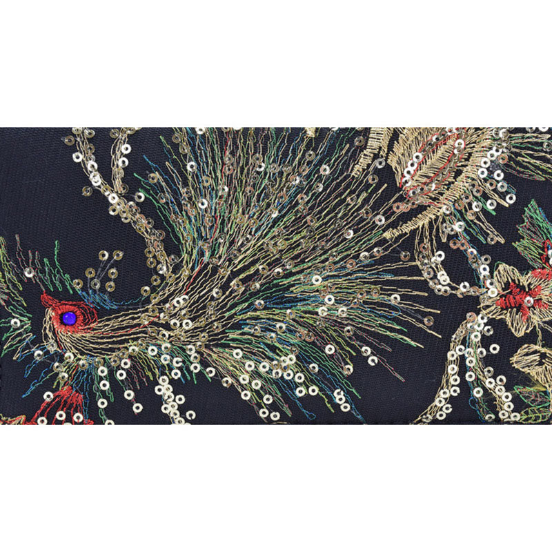 Peacock Double-sided Embroidery Cash Holder Wallet Shopping Purse - Image 13