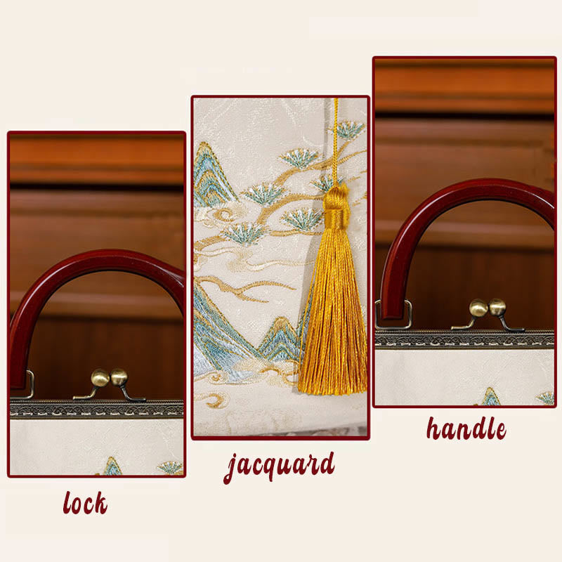 Landscape Painting Jacquard Handbag Crossbody Bag - Image 5