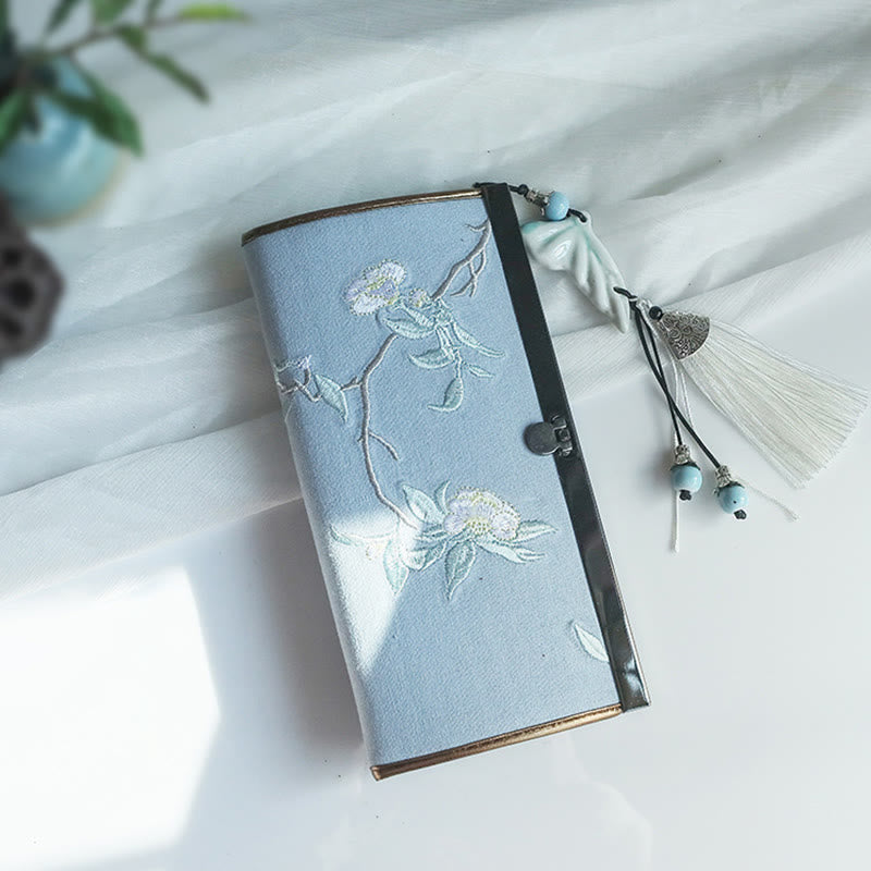 Flower Plum Peach Blossom Bamboo Double-sided Embroidery Large Capacity Cash Holder Wallet Shopping Purse - Image 10