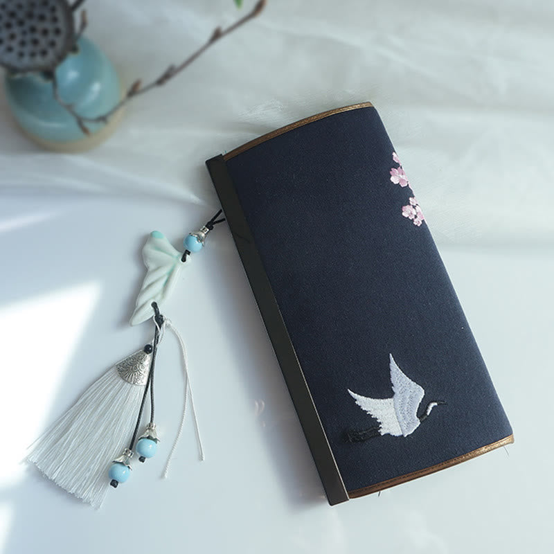 Flower Plum Peach Blossom Bamboo Double-sided Embroidery Large Capacity Cash Holder Wallet Shopping Purse - Image 28
