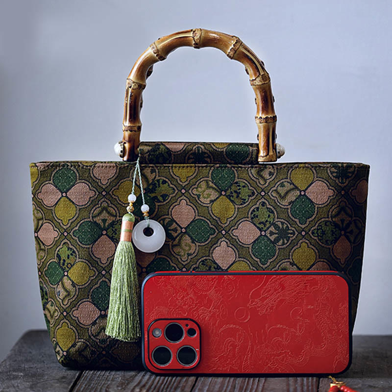 Green Leaves Handbag Metal Chain Crossbody Bag Shoulder Bag Cellphone Bag - Image 2