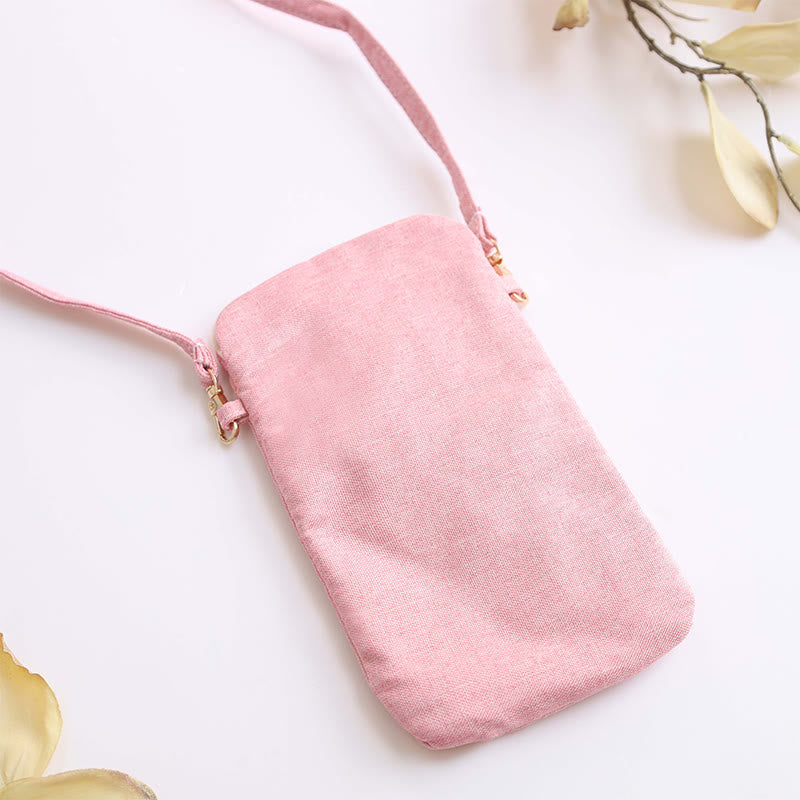 Small Embroidered Flowers Crossbody Bag Shoulder Bag Cellphone Bag 11*20cm - Image 11