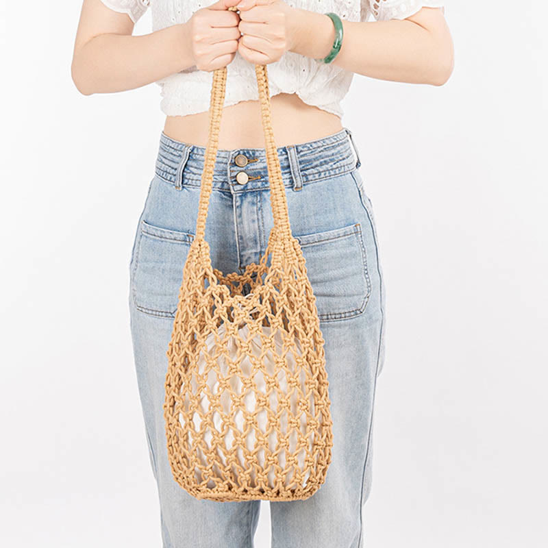 Hand-woven Cotton Thread Shoulder Bag Handbags - Image 6