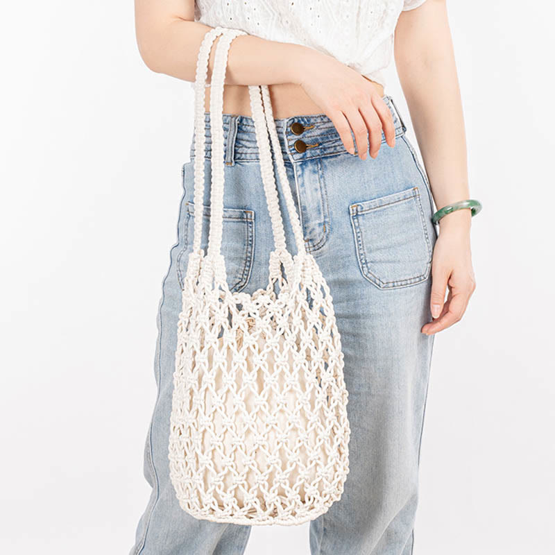 Hand-woven Cotton Thread Shoulder Bag Handbags - Image 17