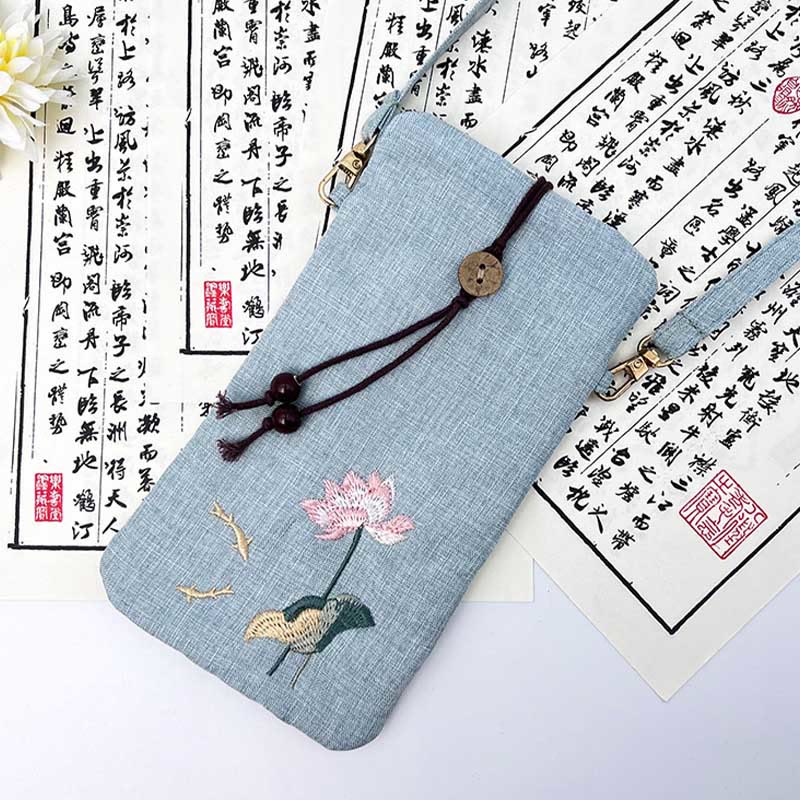Small Embroidered Flowers Crossbody Bag Shoulder Bag Cellphone Bag 11*20cm - Image 40