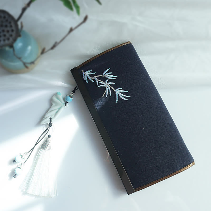 Flower Plum Peach Blossom Bamboo Double-sided Embroidery Large Capacity Cash Holder Wallet Shopping Purse - Image 24