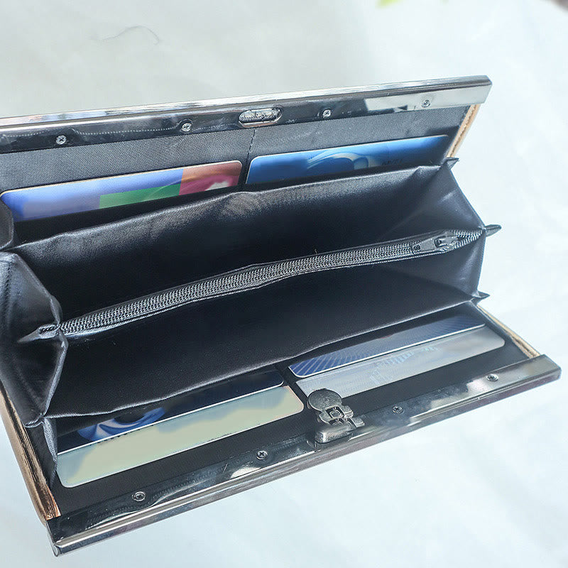 Flower Plum Peach Blossom Bamboo Double-sided Embroidery Large Capacity Cash Holder Wallet Shopping Purse - Image 3