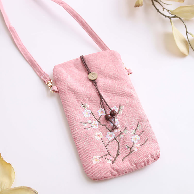 Small Embroidered Flowers Crossbody Bag Shoulder Bag Cellphone Bag 11*20cm - Image 10