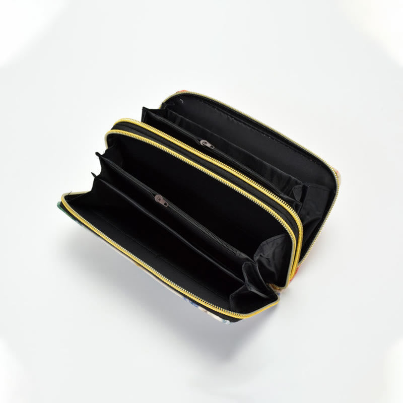 Peacock Double-sided Embroidery Cash Holder Wallet Shopping Purse - Image 8