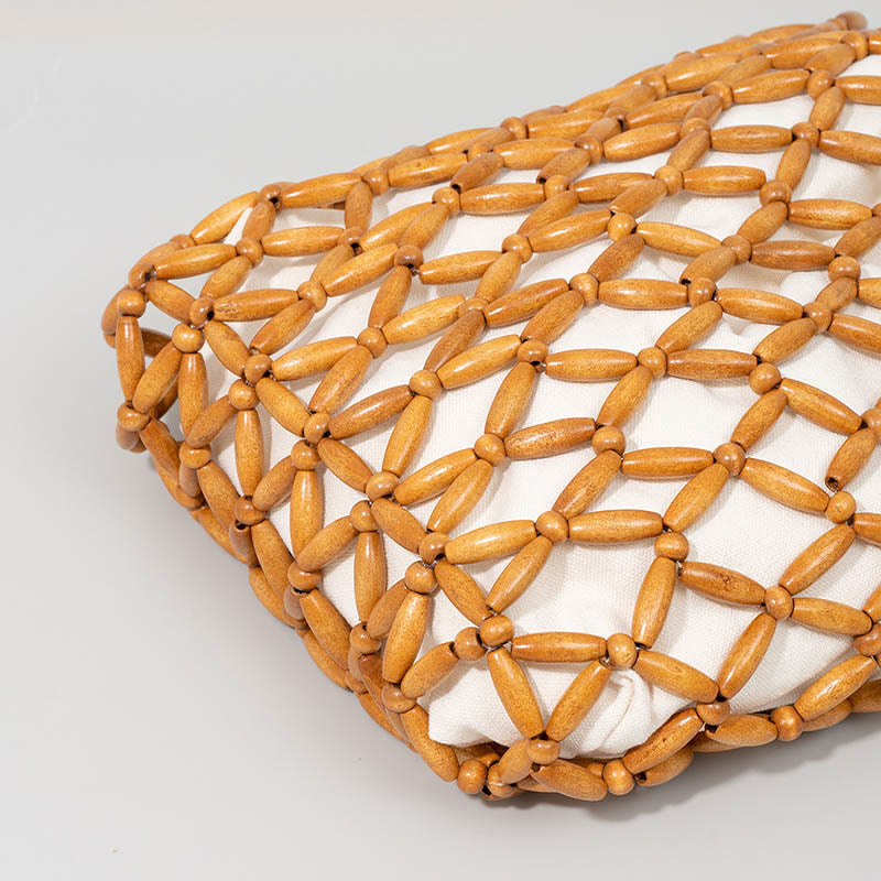 Hand-woven Wooden Beads Shoulder Bag Handbag - Image 9