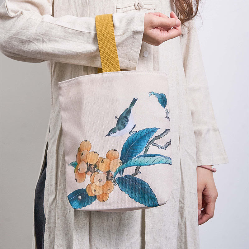 Loquat Bird Canvas Handbag - Image 3