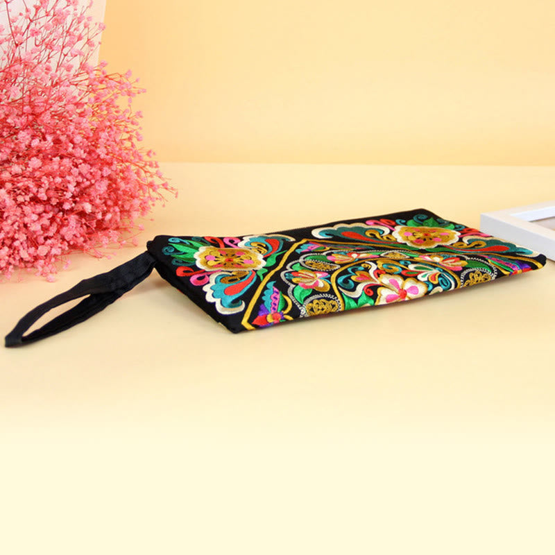 Dragon Butterfly Cosmos Flower Embroidery Wallet Shopping Purse - Image 22