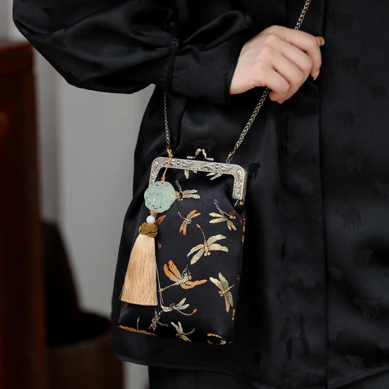 Small Dragonfly Metal Chain Crossbody Bag Shoulder Bag Cellphone Bag - Image 9