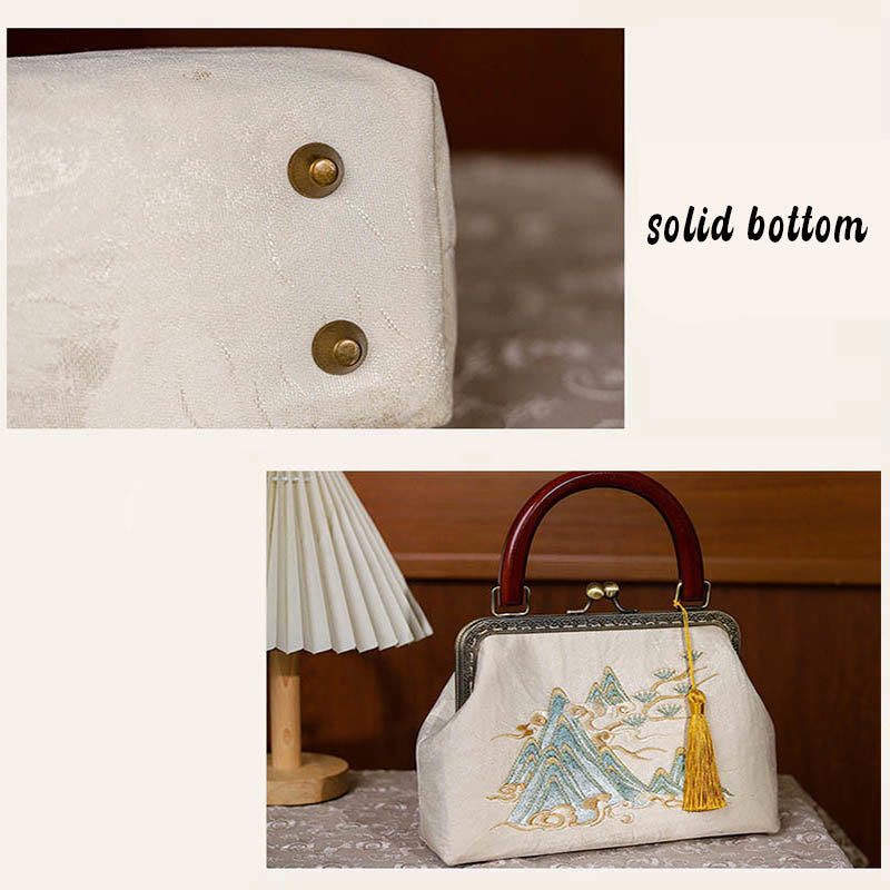 Landscape Painting Jacquard Handbag Crossbody Bag - Image 7