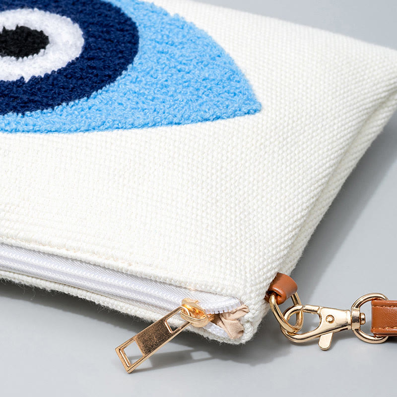 Evil Eye Leaf Hamsa Canvas Crossbody Bag Shoulder Bag Handbag - Image 4