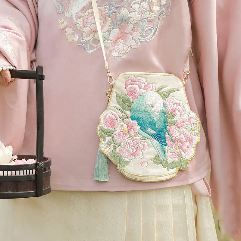 Luck Embroidery Lotus Koi Fish Rabbit Flower Hanfu Bag Crossbody Bag Shoulder Bag - Image 18