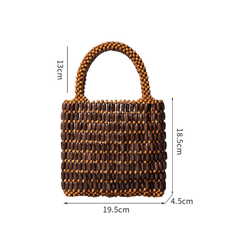 Hand-woven Wooden Beads Handbag - Image 7