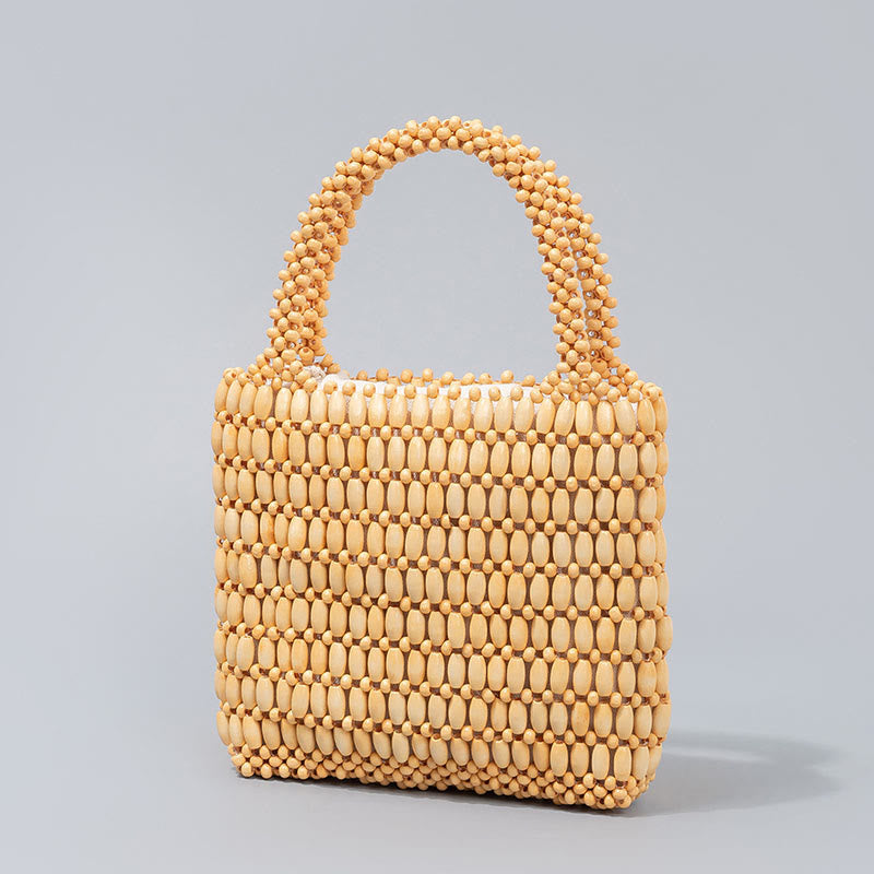 Hand-woven Wooden Beads Handbag - Image 15