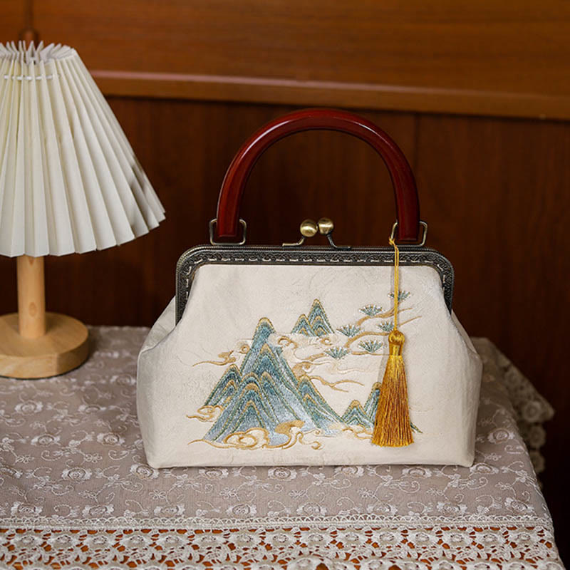 Landscape Painting Jacquard Handbag Crossbody Bag - Image 2