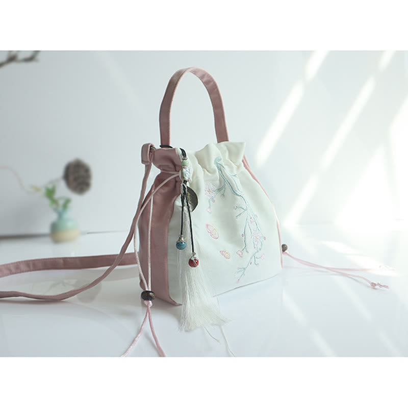 Handmade Embroidered Flowers Canvas Tote Shoulder Bag Handbag - Image 25