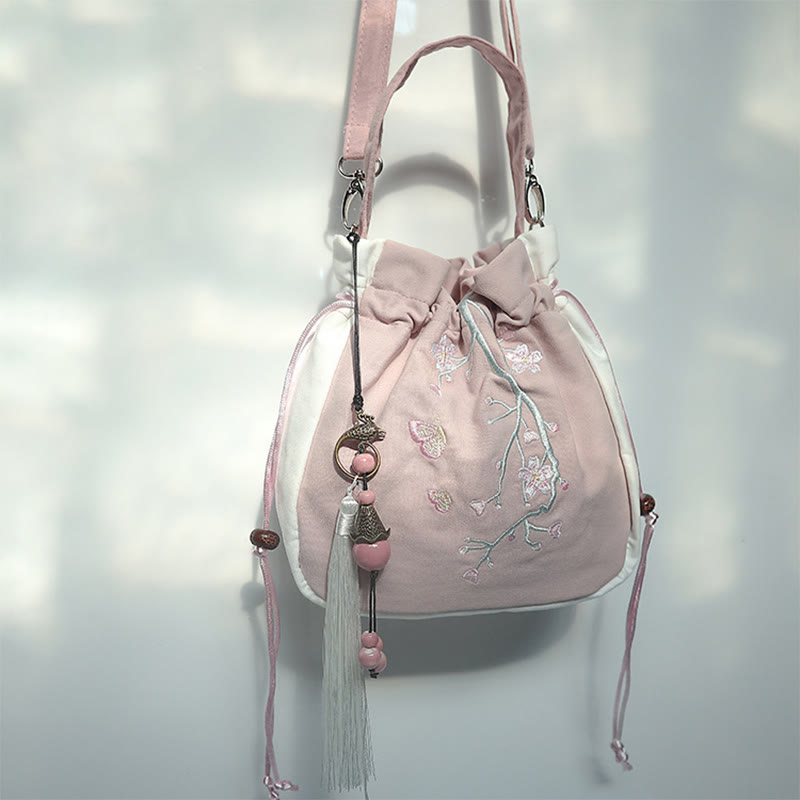 Handmade Embroidered Flowers Canvas Tote Shoulder Bag Handbag - Image 49