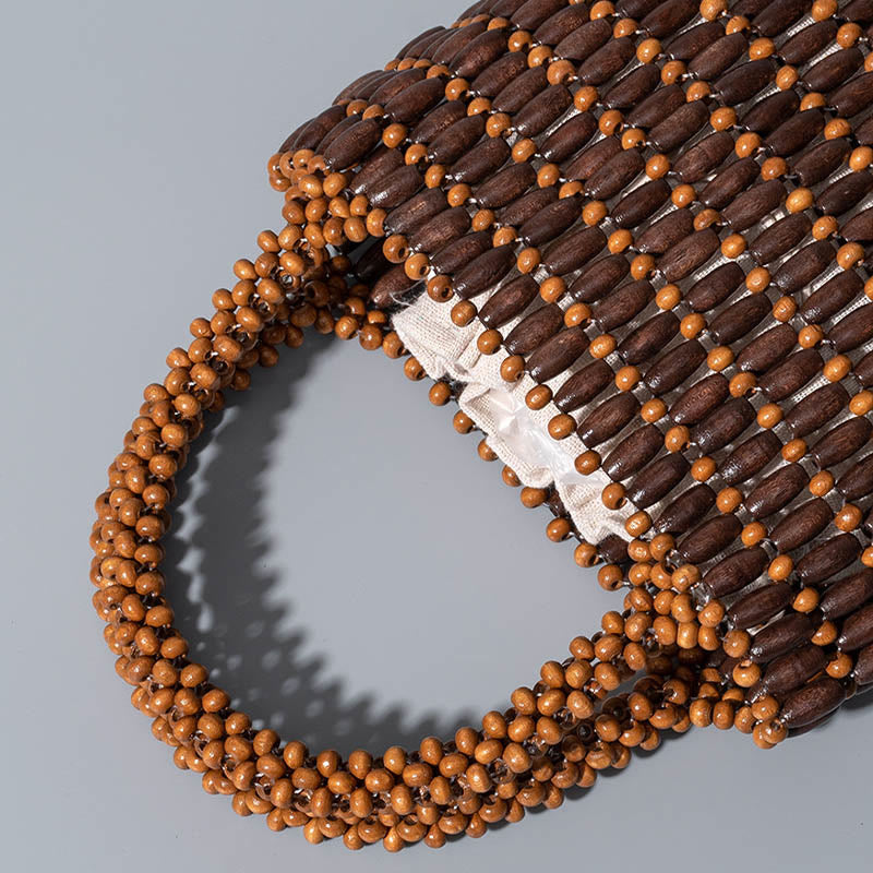 Hand-woven Wooden Beads Handbag - Image 5
