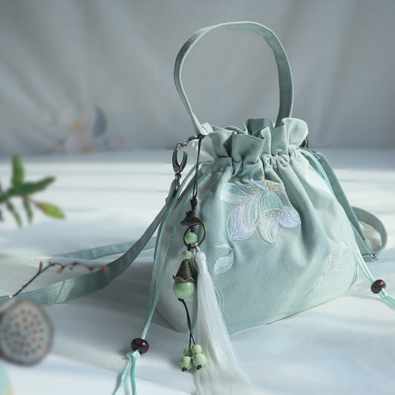 Handmade Embroidered Flowers Canvas Tote Shoulder Bag Handbag - Image 44