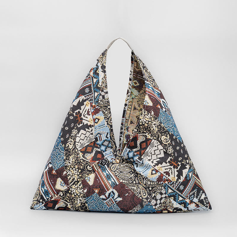 Flowers Letters Butterfly Geometry Print Underarm Triangle Shoulder Bag - Image 2