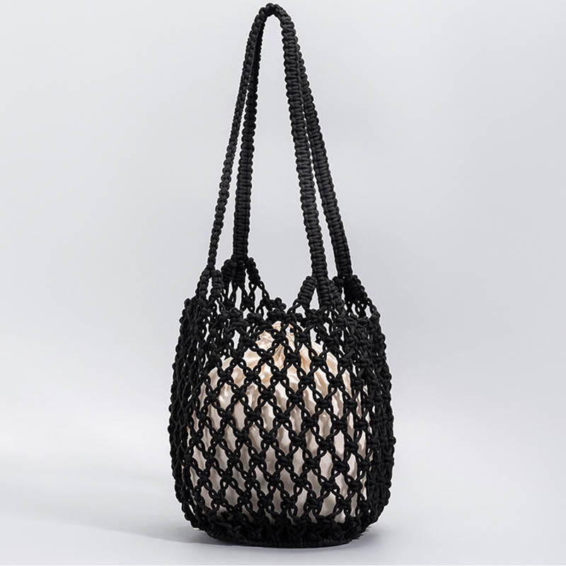 Hand-woven Cotton Thread Shoulder Bag Handbags - Image 9