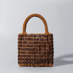 Buddha Stones Hand-woven Wooden Beads Handbag
