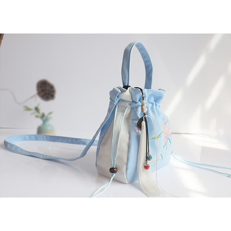 Handmade Embroidered Flowers Canvas Tote Shoulder Bag Handbag - Image 34