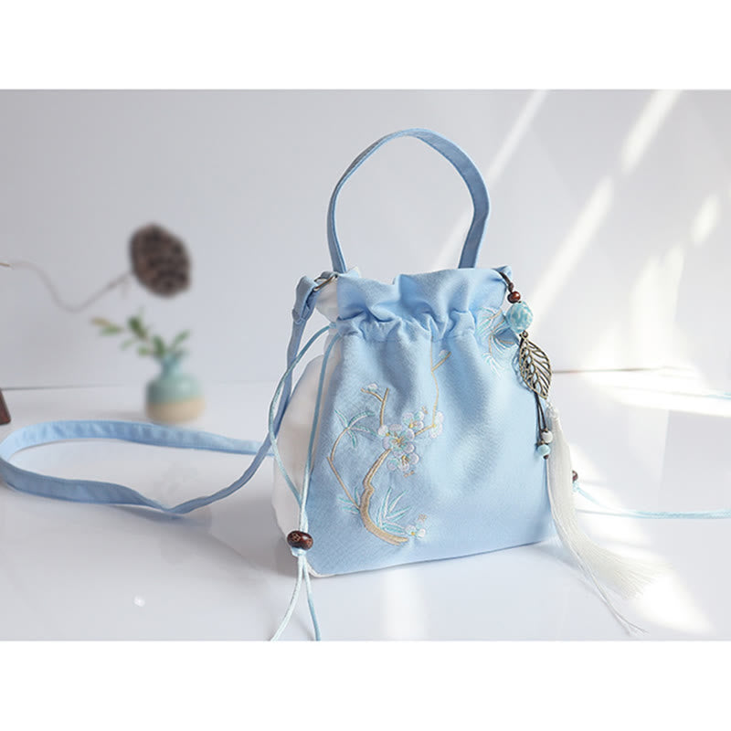Handmade Embroidered Flowers Canvas Tote Shoulder Bag Handbag - Image 38